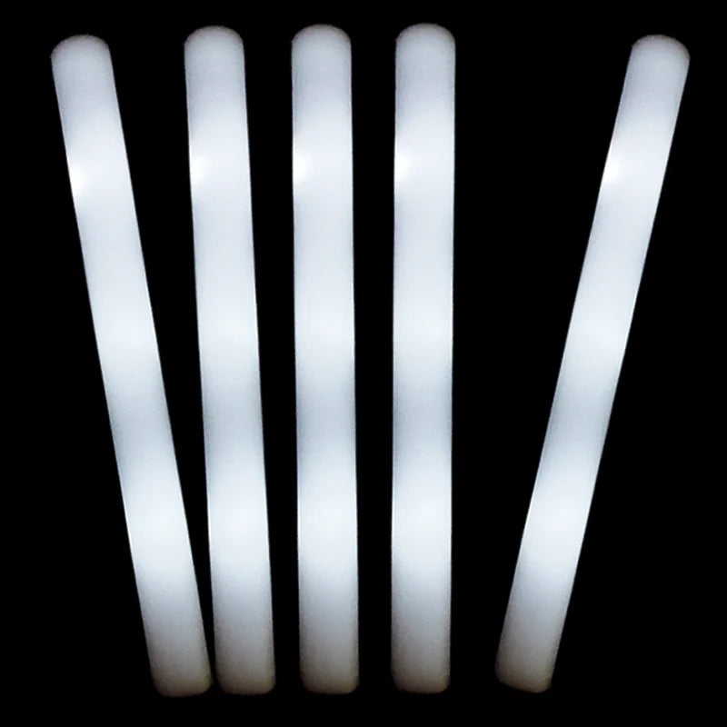 20/30pcs LED Foam Glow Sticks Cheer Tube Wedding Baton Wands 3 Modes Flashing Strobe Stick Glow in The Dark Party Supplies