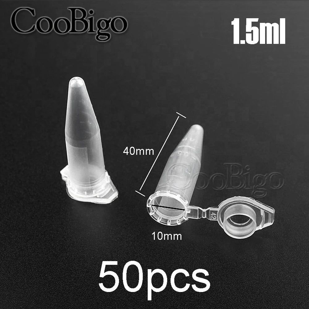 0.2-10ML Plastic Garden Seed Storage Bottles Centrifuge Tube Container with Cap Science Laboratory Test Accessories Transparent