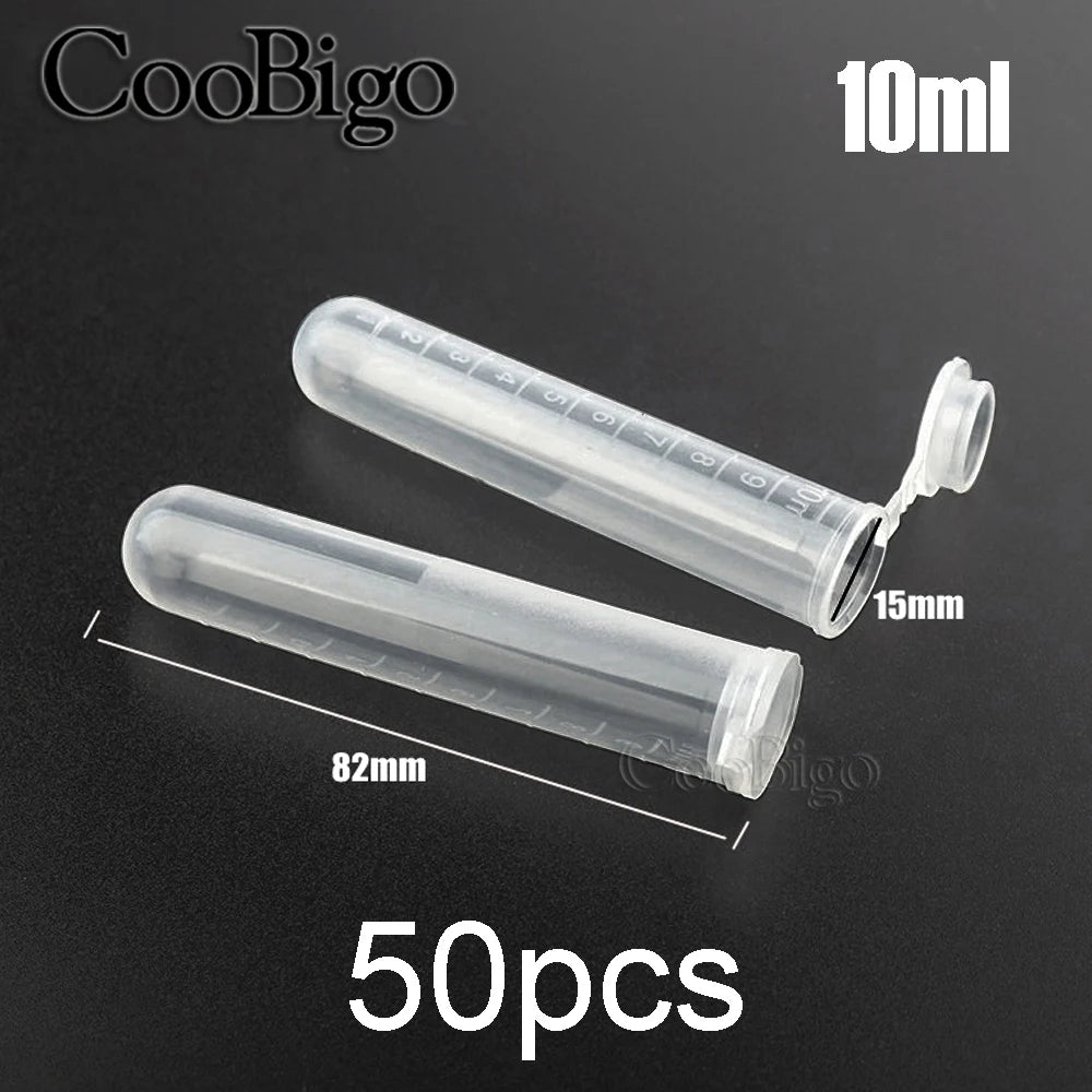 0.2-10ML Plastic Garden Seed Storage Bottles Centrifuge Tube Container with Cap Science Laboratory Test Accessories Transparent