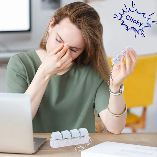 4 Keys Keyboard Keycaps Fidget Toy DIY Finger Keycaps Party Stress Relief Keyboard Caps Finger Button Fidget Decompression Toys