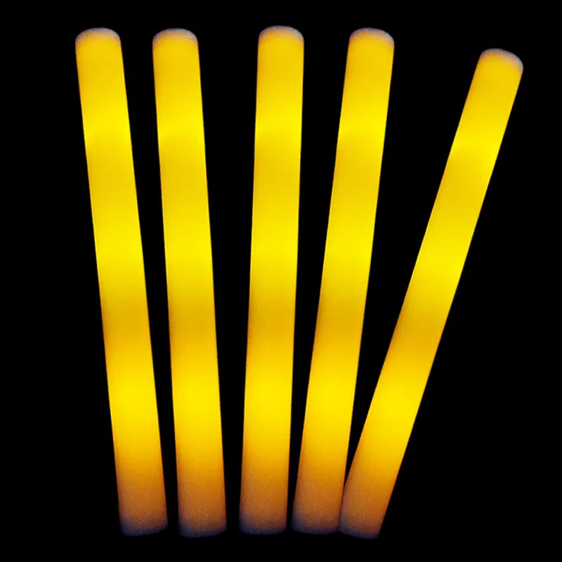 20/30pcs LED Foam Glow Sticks Cheer Tube Wedding Baton Wands 3 Modes Flashing Strobe Stick Glow in The Dark Party Supplies