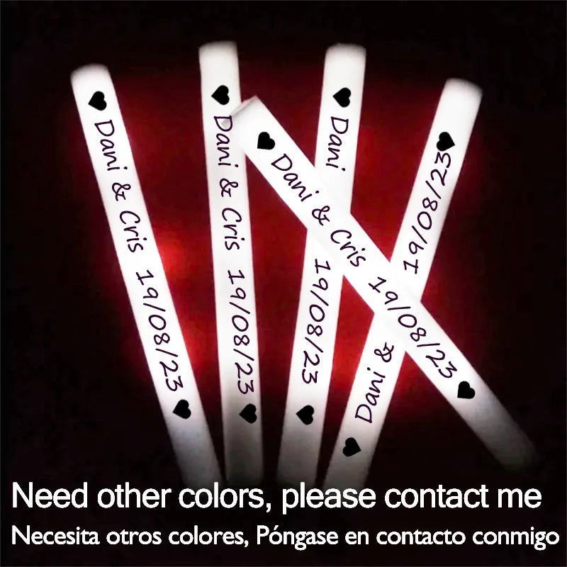 12/30/60Pcs LED Glow Sticks Bulk Colorful RGB Glow Foam Stick Cheer Tube Dark Light for Xmas Birthday Wedding Party Supplies