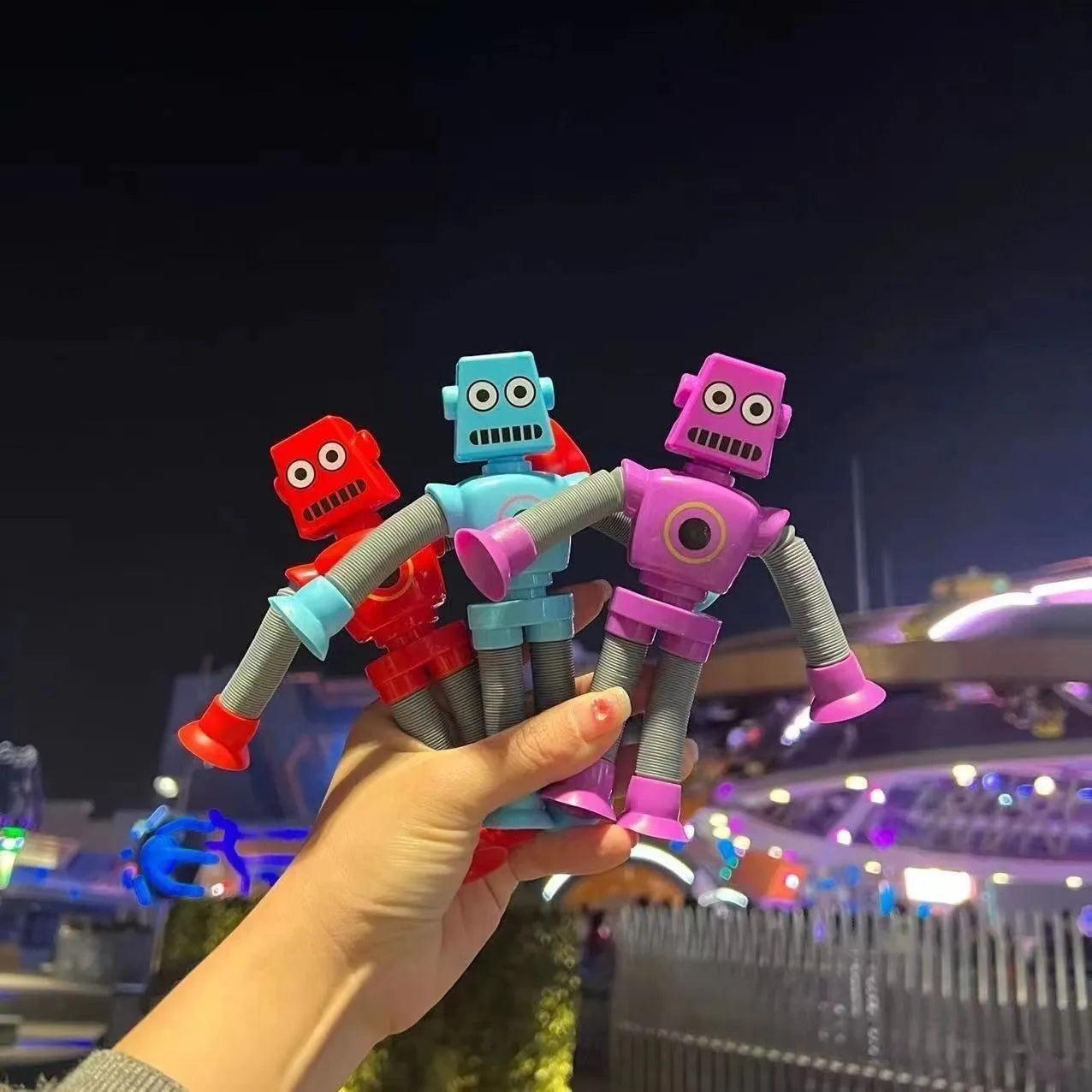 4/16PCS Pop Tubes Suction Cup Robot Toys Stress Relief Telescopic Robot Sensory Toys Bulk Funny Gift for Kids Boys Girls
