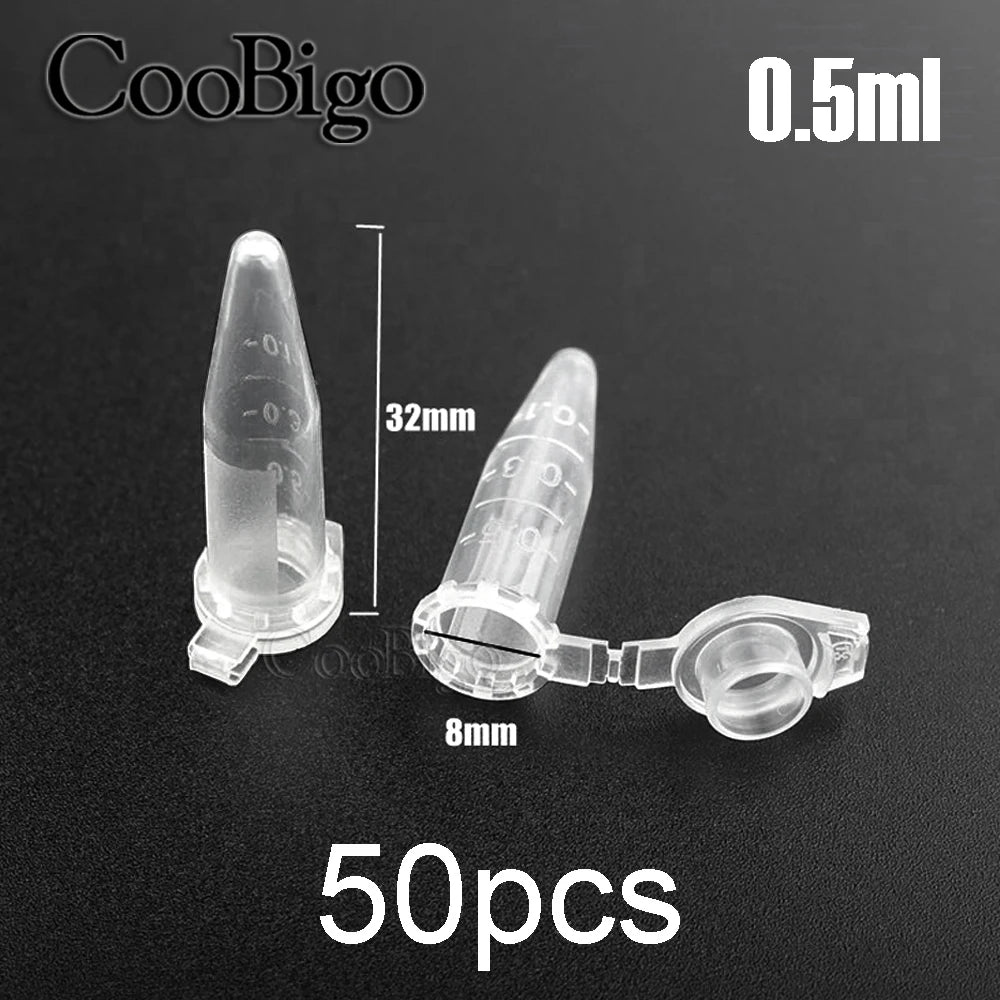0.2-10ML Plastic Garden Seed Storage Bottles Centrifuge Tube Container with Cap Science Laboratory Test Accessories Transparent