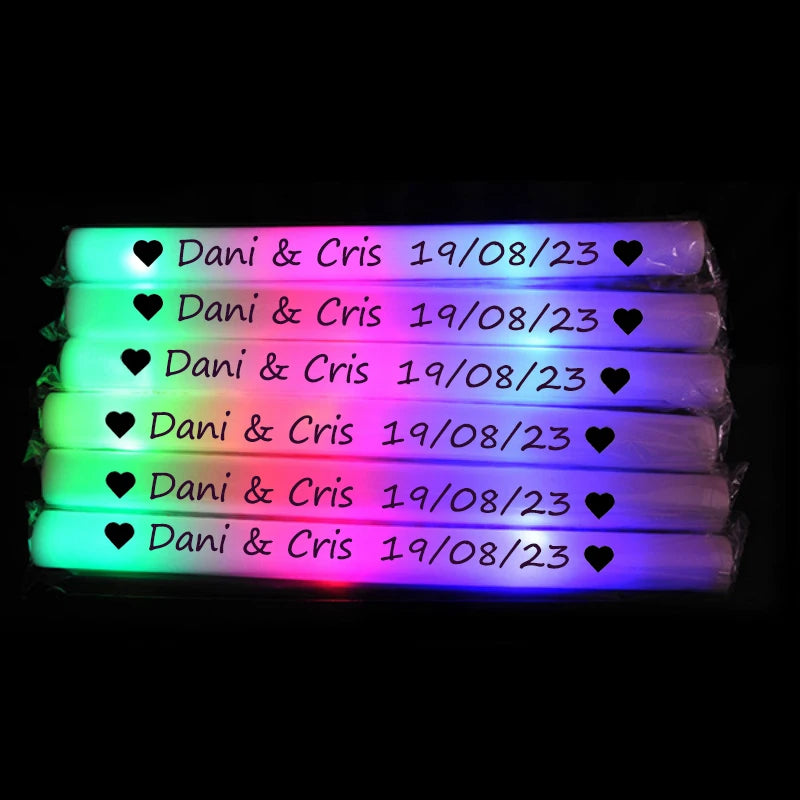 12/15/30/60Pcs Glow Sticks Bulk Colorful RGB LED Glow Foam Stick Cheer Tube Dark Light for Xmas Birthday Wedding Party Supplies