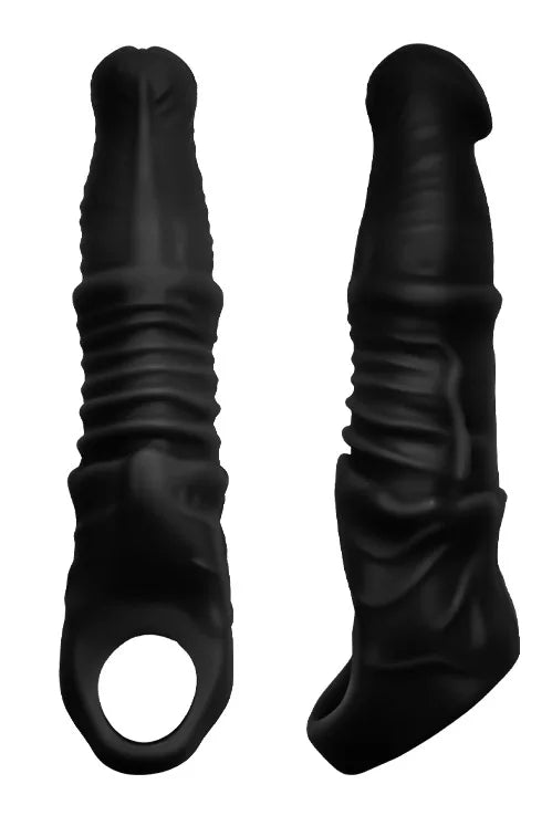 24CM Huge Penis Enlargemen Condoms Extender Realistic Soft Penis Sleeve Reusable Condom Cock Ring Sex Toys For Men