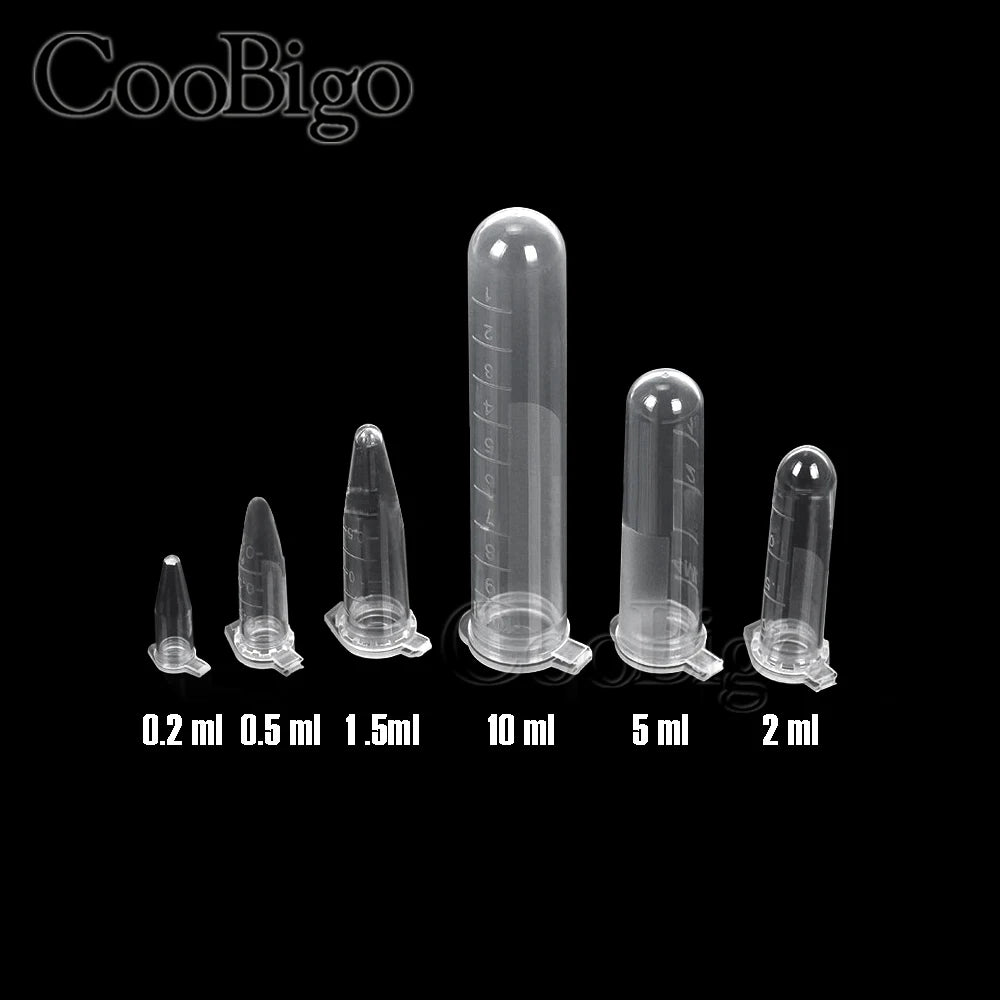 0.2-10ML Plastic Garden Seed Storage Bottles Centrifuge Tube Container with Cap Science Laboratory Test Accessories Transparent