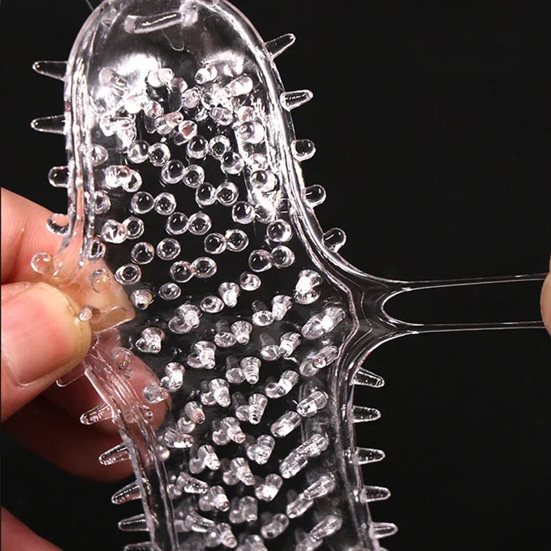 Condom with Spikes Extension Reusable Condom Penis Sleeve Male Enlargement Time Delay Spike Clit Crystal Condoms