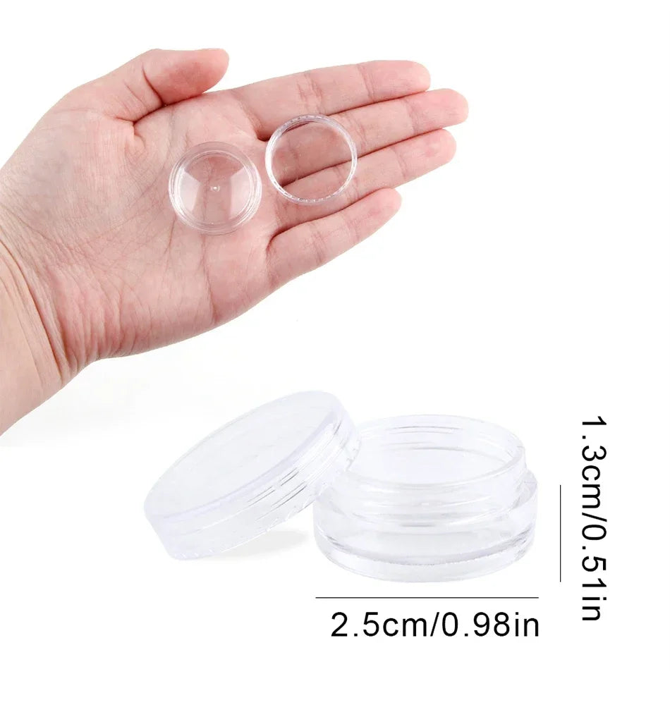 10/20/30/50Pcs Empty Plastic Bottle Jewelry Bead Refillable Bottles Small Round Cosmetic Container Storage Jars Portable Box