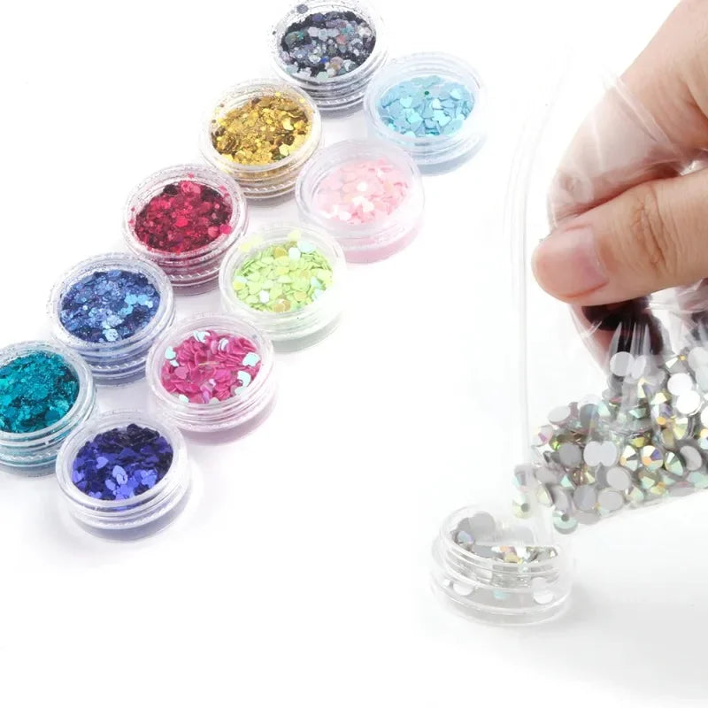 10/20/30/50Pcs Empty Plastic Bottle Jewelry Bead Refillable Bottles Small Round Cosmetic Container Storage Jars Portable Box