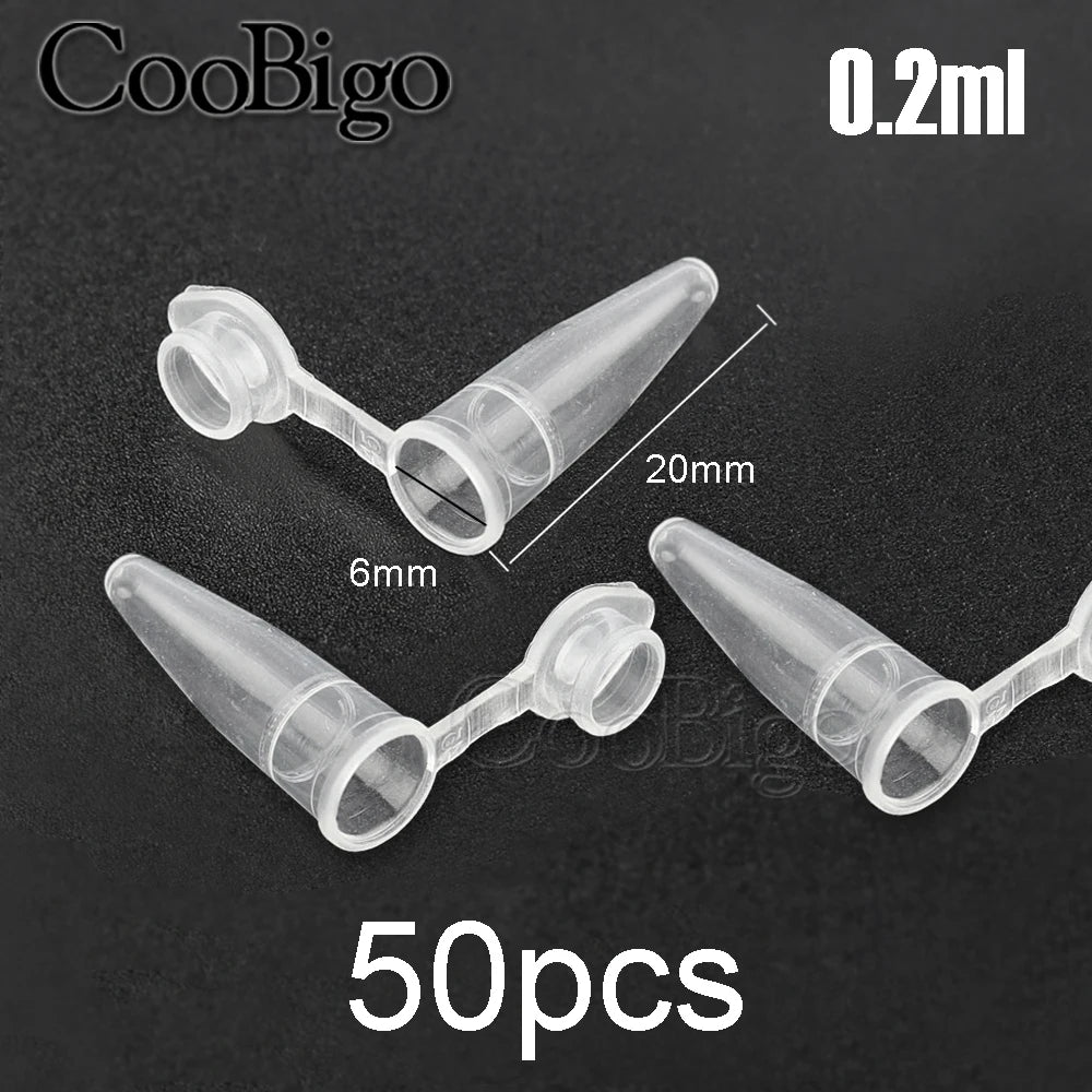 0.2-10ML Plastic Garden Seed Storage Bottles Centrifuge Tube Container with Cap Science Laboratory Test Accessories Transparent