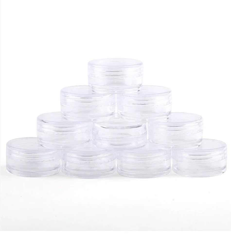 10/20/30/50Pcs Empty Plastic Bottle Jewelry Bead Refillable Bottles Small Round Cosmetic Container Storage Jars Portable Box