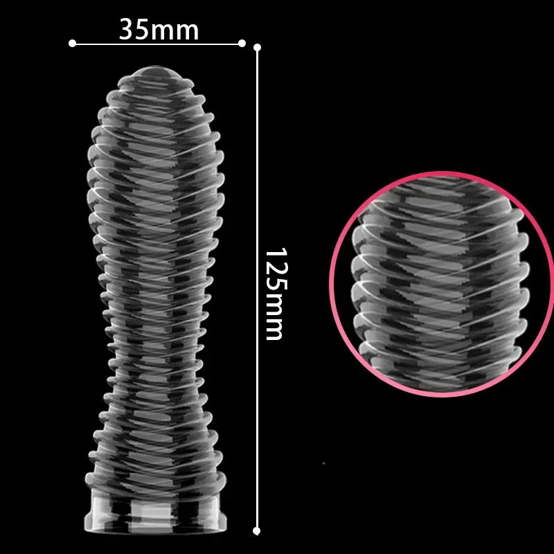 Condom with Spikes Extension Reusable Condom Penis Sleeve Male Enlargement Time Delay Spike Clit Crystal Condoms