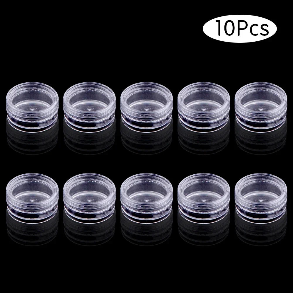 10/20/30/50Pcs Empty Plastic Bottle Jewelry Bead Refillable Bottles Small Round Cosmetic Container Storage Jars Portable Box