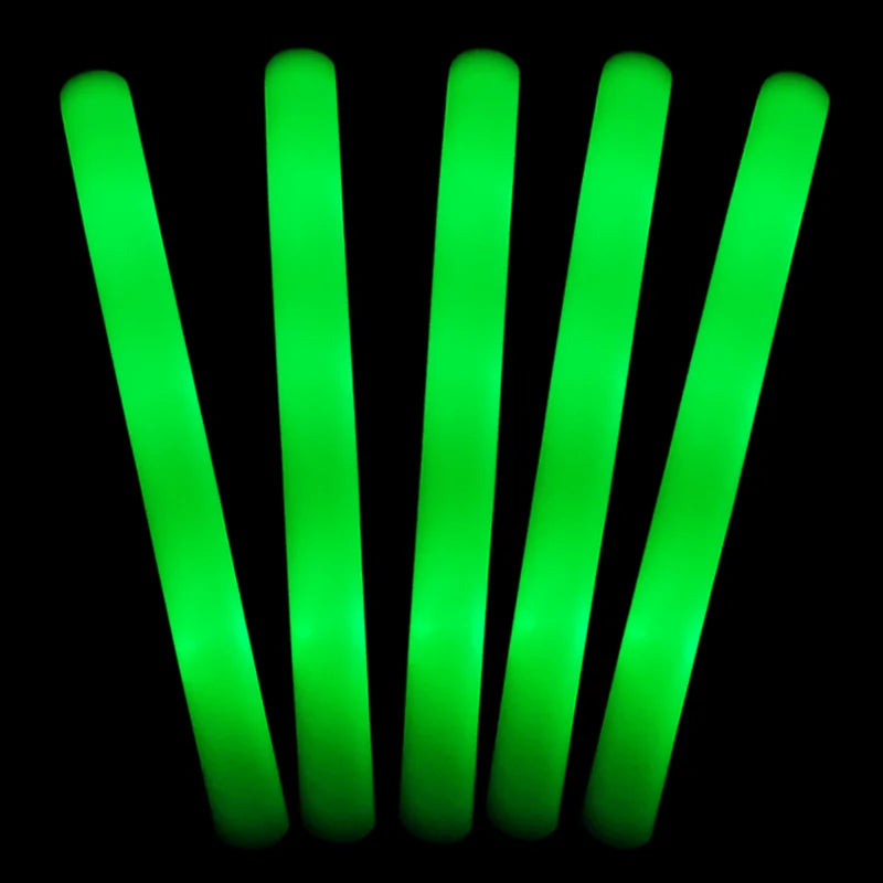 20/30pcs LED Foam Glow Sticks Cheer Tube Wedding Baton Wands 3 Modes Flashing Strobe Stick Glow in The Dark Party Supplies