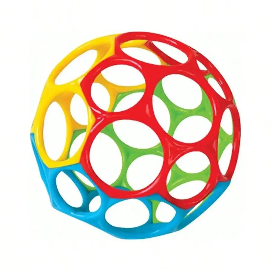 6-in-1 BPA-Free Baby Sensory Rattle Ball - Soft Textured Grasping Toy with Gentle Sound & Spin Rings | Montessori Learning Toy f