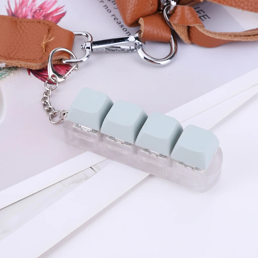 4 Keys Keyboard Keycaps Fidget Toy DIY Finger Keycaps Party Stress Relief Keyboard Caps Finger Button Fidget Decompression Toys