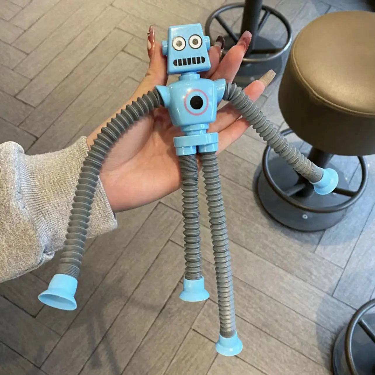 4/16PCS Pop Tubes Suction Cup Robot Toys Stress Relief Telescopic Robot Sensory Toys Bulk Funny Gift for Kids Boys Girls