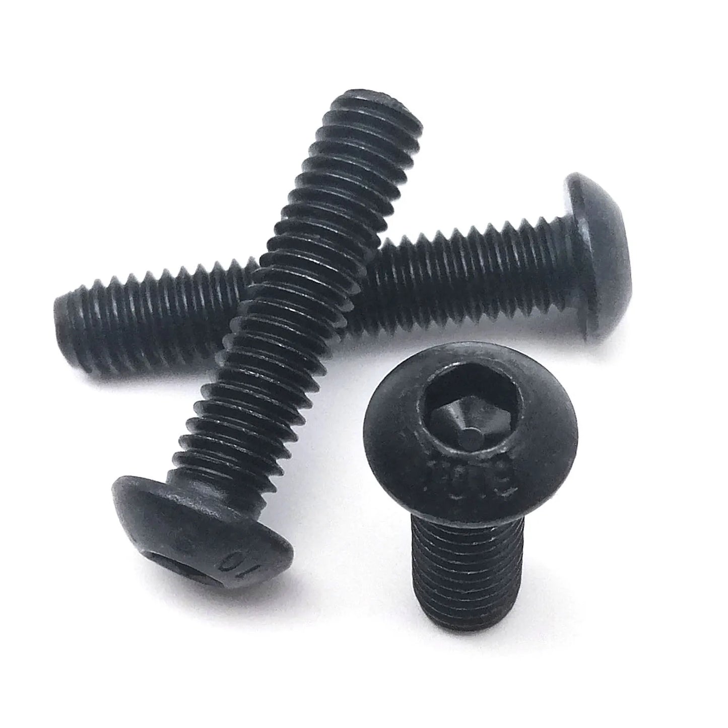 10/50pcs M1.6 M2 M2.5 M3 M4 M5 M6 M8 Black Grade 10.9 Steel ISO7380 Hexagon Hex Socket Head Button Mushroom Allen Bolt Screw
