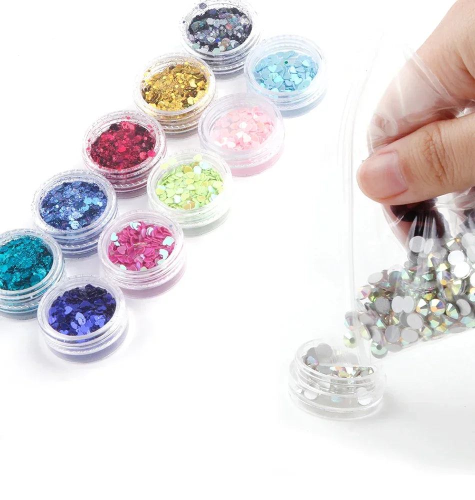 10/20/30/50Pcs Empty Plastic Bottle Jewelry Bead Refillable Bottles Small Round Cosmetic Container Storage Jars Portable Box