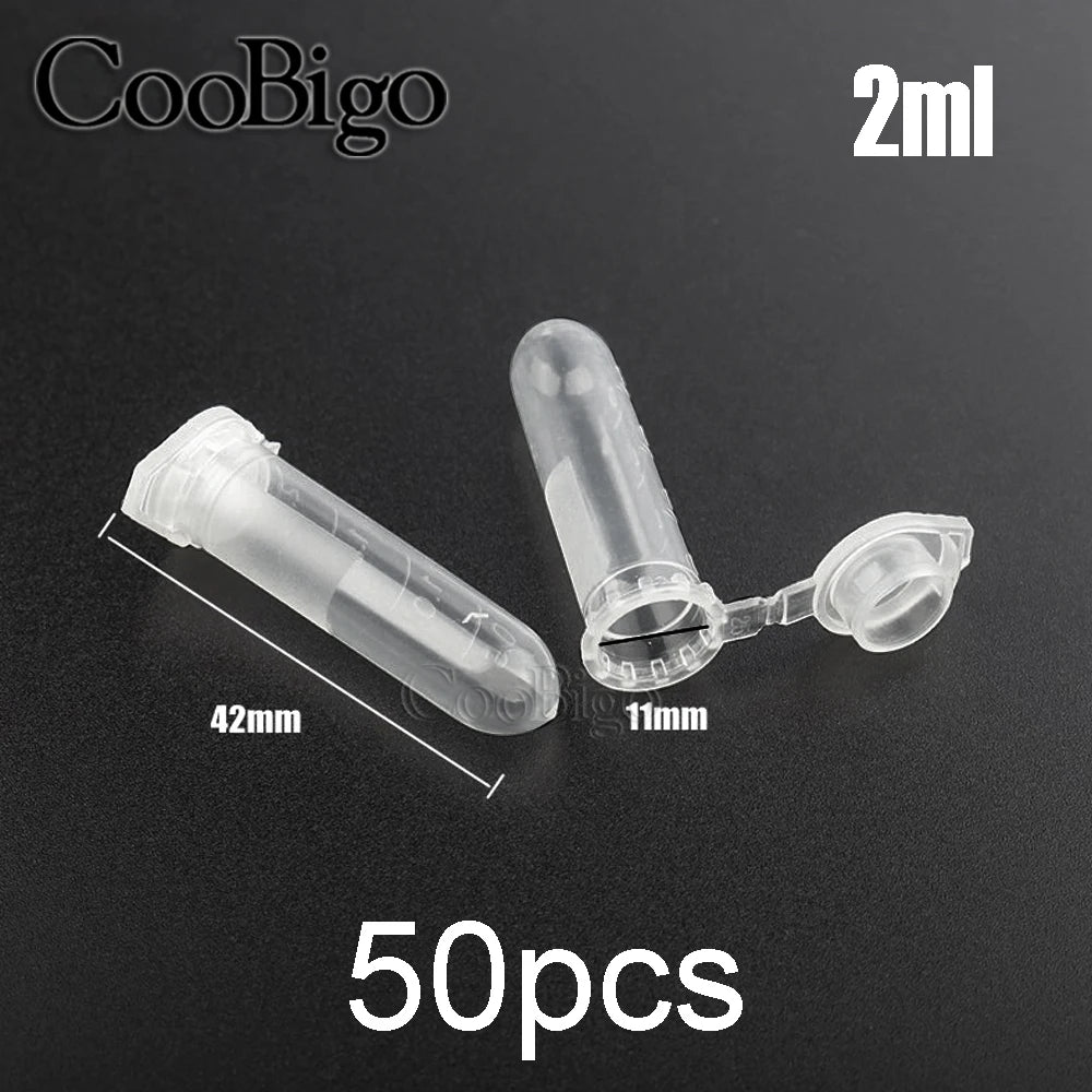 0.2-10ML Plastic Garden Seed Storage Bottles Centrifuge Tube Container with Cap Science Laboratory Test Accessories Transparent