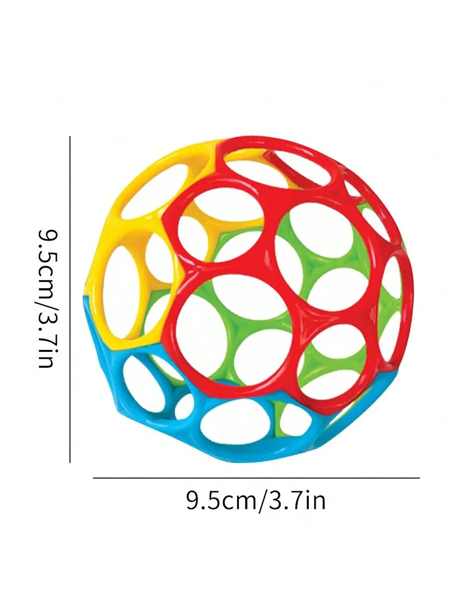 6-in-1 BPA-Free Baby Sensory Rattle Ball - Soft Textured Grasping Toy with Gentle Sound & Spin Rings | Montessori Learning Toy f