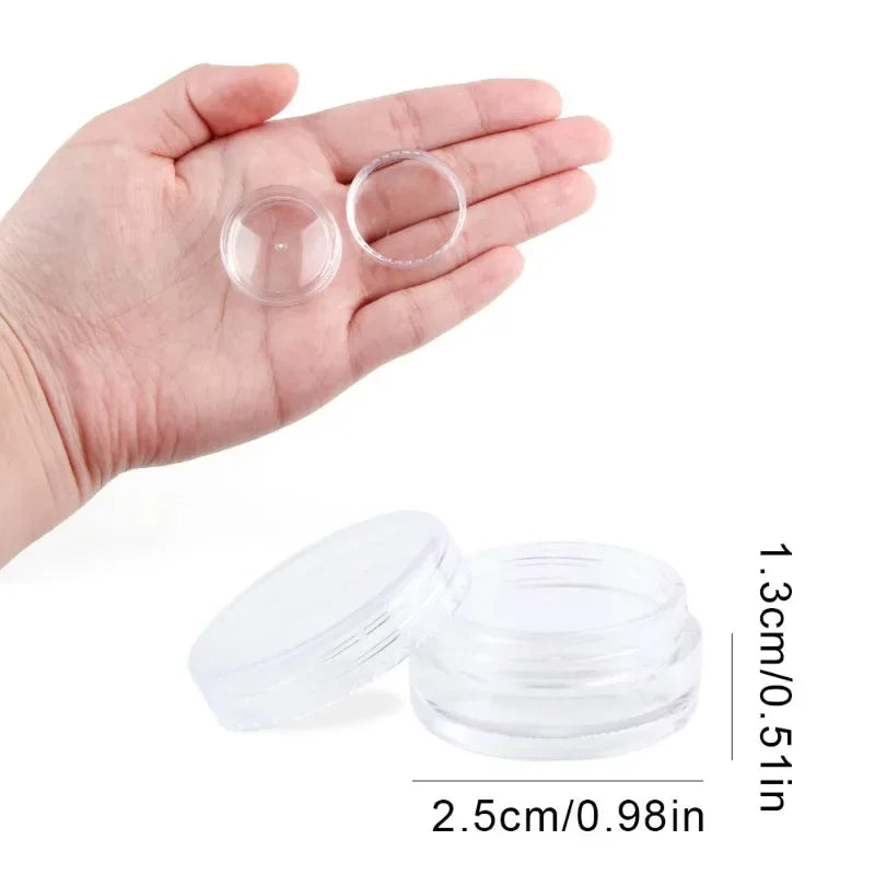 10/20/30/50Pcs Empty Plastic Bottle Jewelry Bead Refillable Bottles Small Round Cosmetic Container Storage Jars Portable Box
