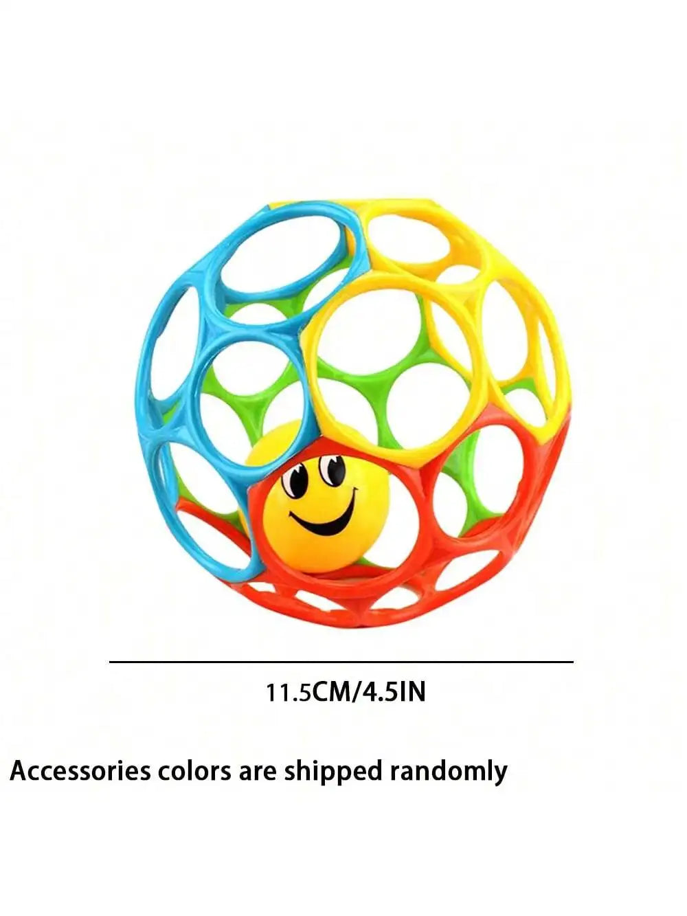 6-in-1 BPA-Free Baby Sensory Rattle Ball - Soft Textured Grasping Toy with Gentle Sound & Spin Rings | Montessori Learning Toy f