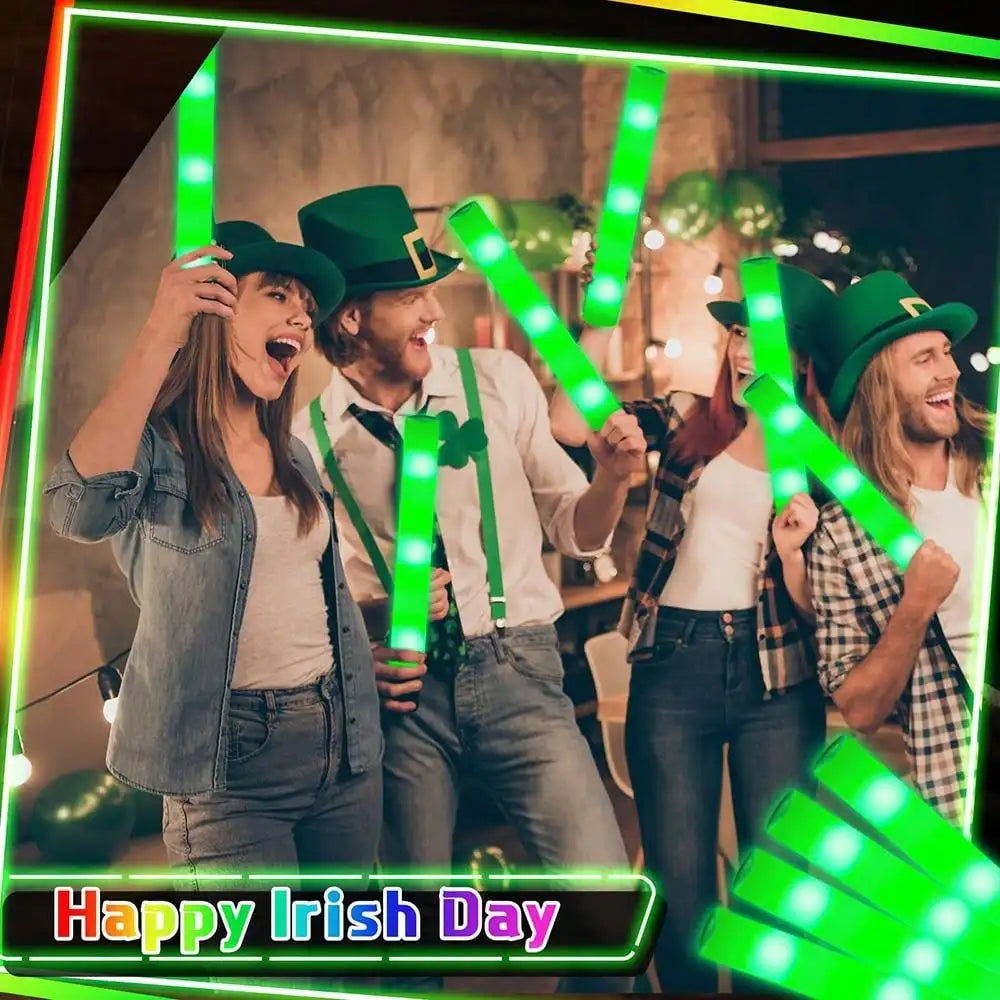 20/30pcs LED Foam Glow Sticks Cheer Tube Wedding Baton Wands 3 Modes Flashing Strobe Stick Glow in The Dark Party Supplies