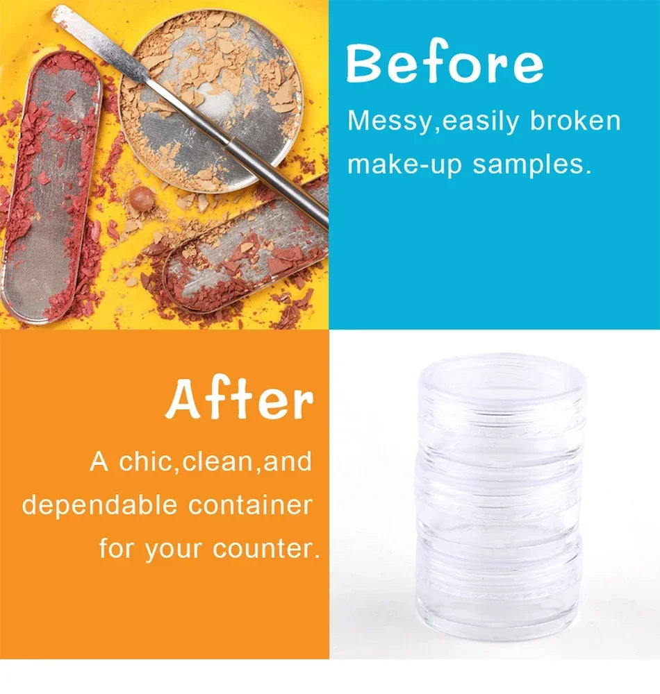 10/20/30/50Pcs Empty Plastic Bottle Jewelry Bead Refillable Bottles Small Round Cosmetic Container Storage Jars Portable Box