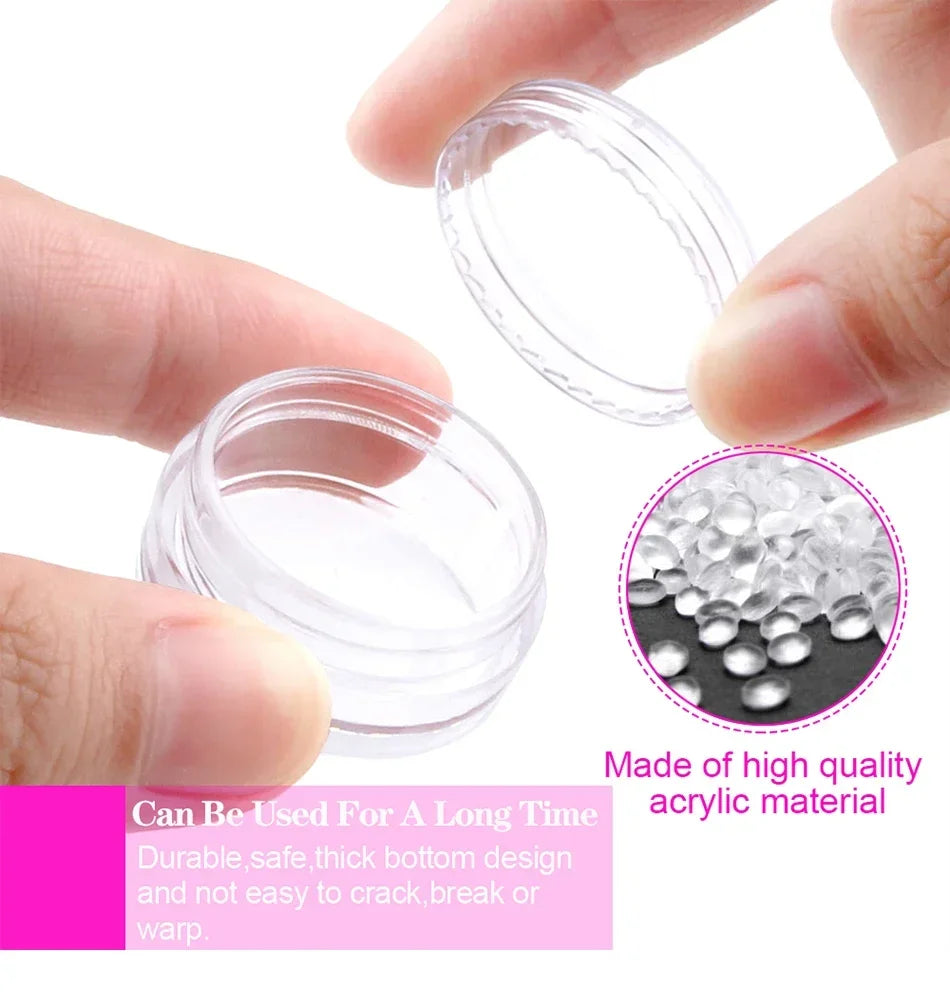 10/20/30/50Pcs Empty Plastic Bottle Jewelry Bead Refillable Bottles Small Round Cosmetic Container Storage Jars Portable Box